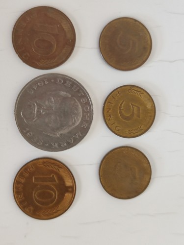 Pfennig münzen 2dm - 5+10-pfennig-münzen, f