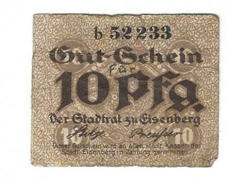 Notgeld eisenberg stadt - eisenberg,