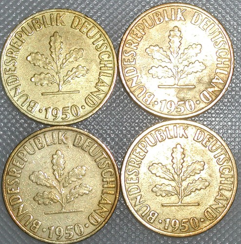Pfennig 1950 g j - d, f