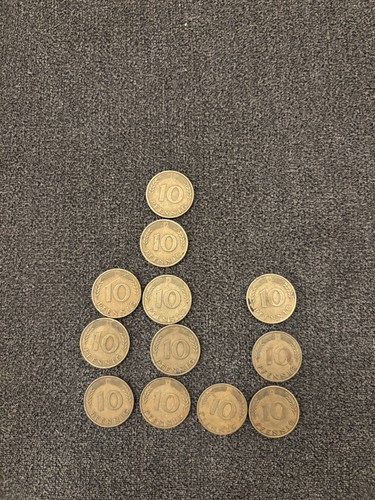 Konvolut 12x10 pfennig 1950 - pfennig,