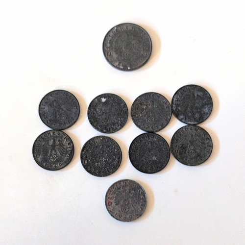 10x reichspfennig münzen - 10x, 1
