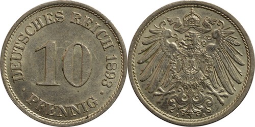 Pfennig 1893 13 - a, bfr